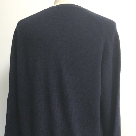 Blumarine Italy navy bluewool crew sweater xxl